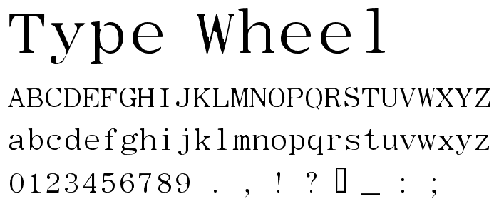 Type Wheel font